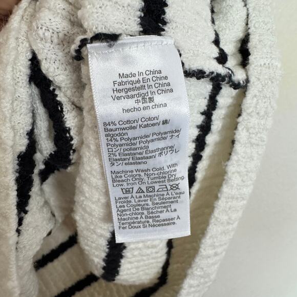 Madewell Bouclé-Knit Sweater Tank WMNS XL Cream Black Stripe Crewneck Pullover - Picture 7 of 8